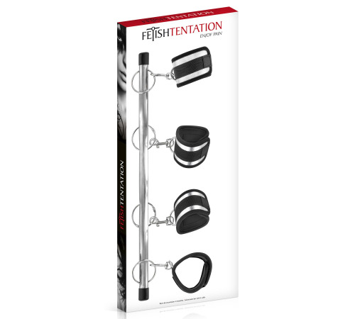 Фиксатор для рук и ног Fetish Tentation Submission bar with 4 cuffs