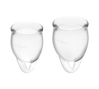 Набор менструальных чаш Satisfyer Feel Confident (Transparent), 15мл и 20мл, мешочек для хранения
