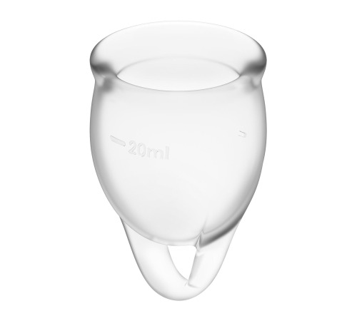 Набор менструальных чаш Satisfyer Feel Confident (Transparent), 15мл и 20мл, мешочек для хранения