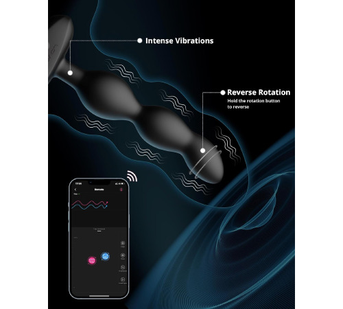 Анальные смарт-бусы с вибрацией и вращением Lovense Ridge, унисекс