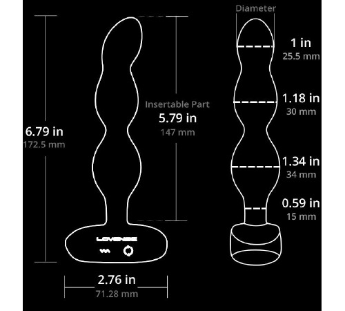 Анальные смарт-бусы с вибрацией и вращением Lovense Ridge, унисекс
