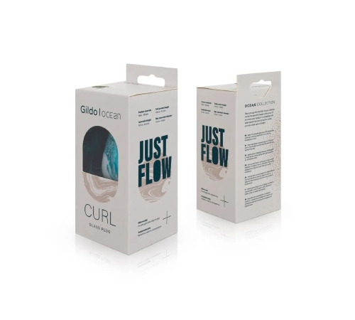 Стеклянная анальная пробка Gildo Ocean Curl, макс. диаметр 4 см