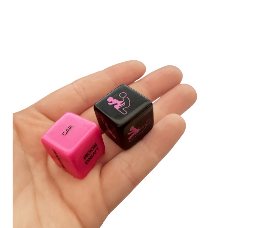 Парні кубики, дія-частина тіла, колір рожевий/чорний