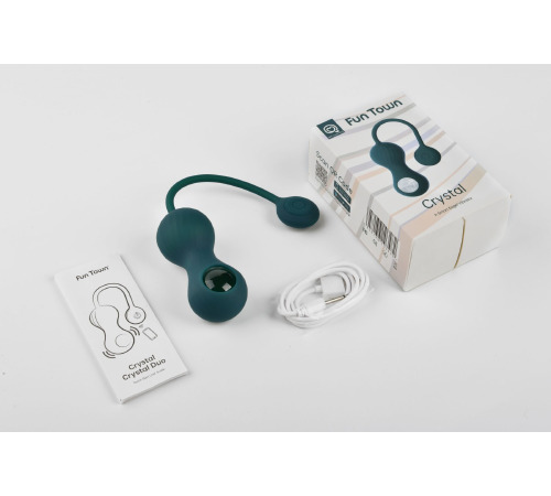 Вагинальные смарт-шарики с вибрацией Magic Motion Fun Town Crystal, с прозрачным стеклянным шаром