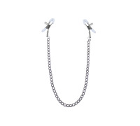 Зажимы для сосков с цепочкой Feral Feelings - Nipple clamps Classic, серебро/белый