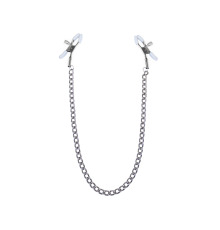 Зажимы для сосков с цепочкой Feral Feelings - Nipple clamps Classic, серебро/белый