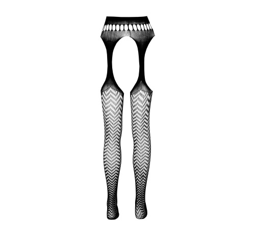 Эротические колготки-бодистокинг Passion ECO S002 black, с доступом, геометрическое плетение
