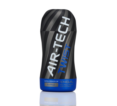 Мастурбатор Tenga Air-Tech Twist Ripple Blue зі змінною тугістю обхвату, ефект глибокого мінету
