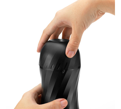 Мастурбатор Tenga Air-Tech Twist Ripple Blue зі змінною тугістю обхвату, ефект глибокого мінету