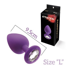 Анальна пробка з кристалом MAI Attraction Toys №49 Purple, довжина 9,5 см, діаметр 4 см
