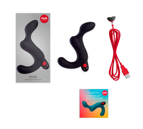 Массажер простаты Fun Factory DUKE black, стимуляция промежности, съемная вибропуля