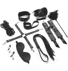 Набор Art of Sex - BDSM Set Leather, 10 предметов, натуральная кожа, Черный