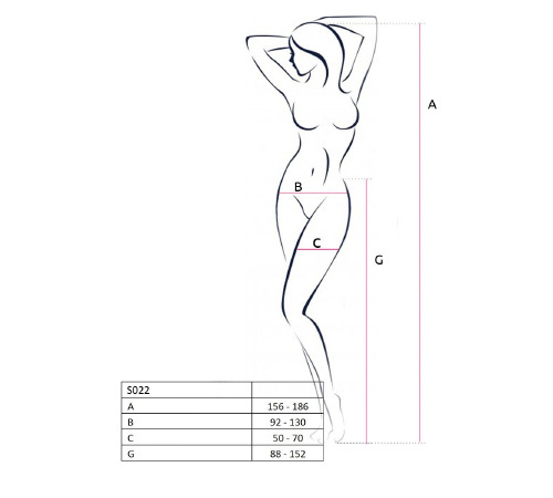 Эротические колготки-бодистокинг Passion S022 black, имитация цветочных чулочков и пояса для чулок