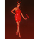 Платье лакированное красное “Соблазнительница Марго” XS/S, молния на всю длину сзади