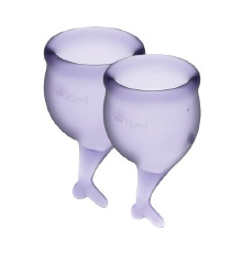 Набор менструальных чаш Satisfyer Feel Secure (lila), 15мл и 20мл, мешочек для хранения