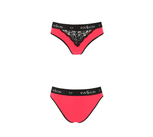 Трусики з широкою гумкою і мереживом Passion PS001 PANTIES red/black, size S