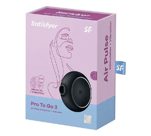Вакуумний стимулятор із вібрацією Satisfyer Pro To Go 3 Black