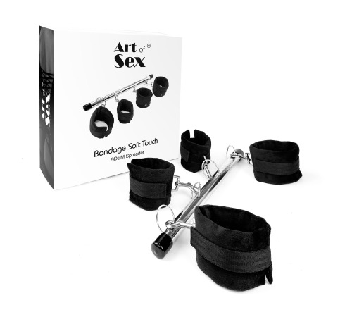 Колодка - распорка для рук и ног Art of Sex - BDSM Spreader Soft Touch, Черный