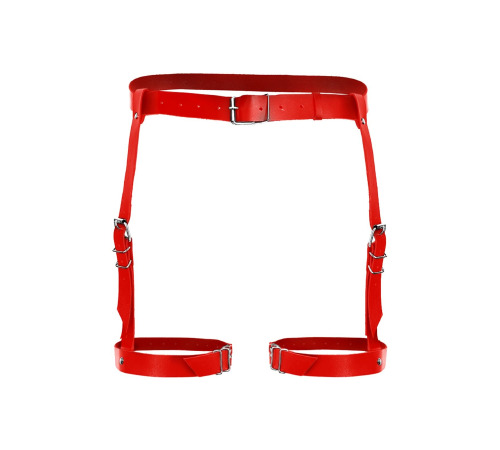 Сексуальные гартеры Art of Sex - Gwen из натуральной кожи, размер XS-2XL, цвет красный