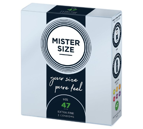 Презервативы Mister Size - pure feel - 47 (3 condoms), толщина 0,05 мм