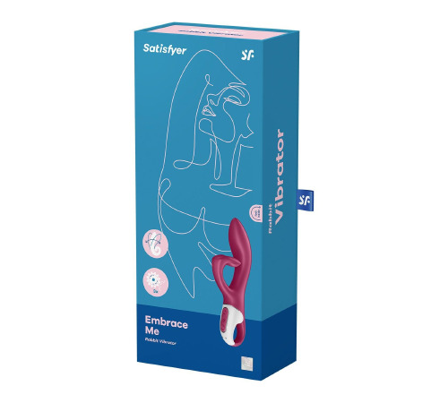 Вибратор кролик с тройным отростком Satisfyer Embrace me Berry, 2 мотора, диаметр 3,6 см