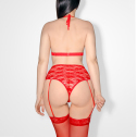 Кружевное белье Гайра, лиф и трусики, размер L-2XL, цвет Красный