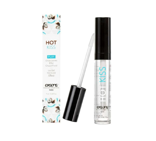 Стимулирующий блеск для губ Exsens Coconut Hot Kiss 15мл, согревает и охлаждает 
