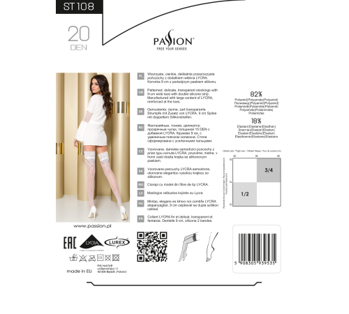 Чулки ST108 3/4 nero - Passion