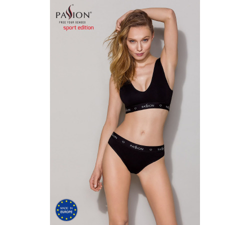 Трусики-слипы из хлопка с эластаном Passion PS004 PANTIES black, size S
