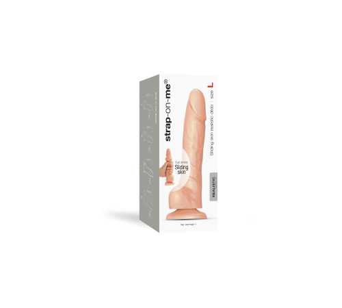 Реалістичний фалоімітатор Strap-On-Me Sliding Skin Realistic Dildo Vanille - XXL, ефект рухливої шкіри