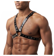 Чоловіча портупея Art of Sex - Spartacus, екошкіра, колір чорний, розмір L-2XL