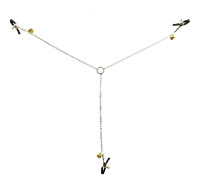 Зажимы для сосков и клитора с регулировкой цепочкой и колокольчиками