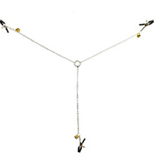 Зажимы для сосков и клитора с регулировкой цепочкой и колокольчиками