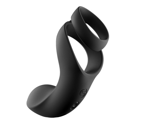 Двойное эрекционное кольцо Svakom Benedict Black со стимуляцией промежности