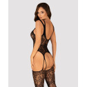 Бодистокинг Obsessive Bodystocking F237 S/M/L, растительное плетение, имитация чулок