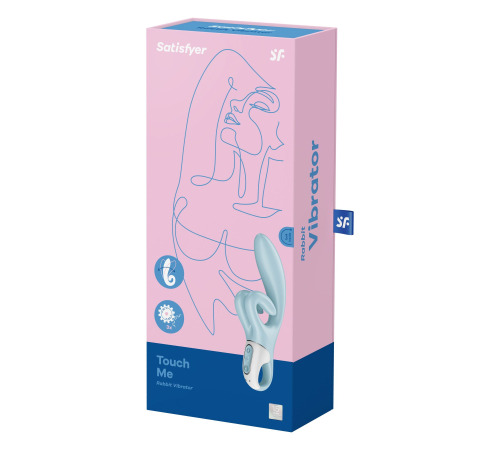 Вибратор-кролик Satisfyer Touch Me Blue, двойной отросток, 3 мощных мотора