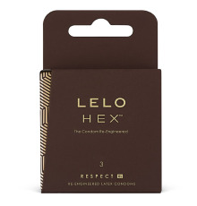 Презервативы LELO HEX Condoms Respect XL 3 Pack, тонкие и суперпрочные, увеличенный размер