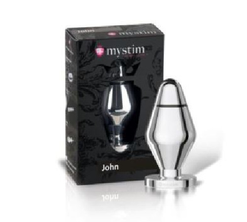 Металева анальна пробка Mystim John для електростимулятора, діаметр 5 см