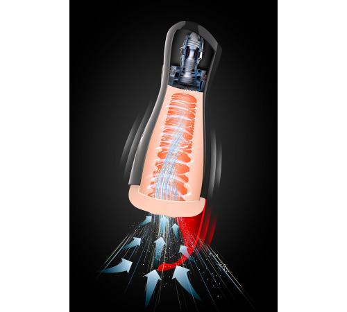 Преміум-вібромастурбатор Real Body - Real Sucking Pussy 2, всмоктування, звук, стимуляція промежини