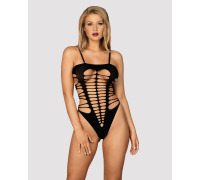 Бодистокинг с поперечными вырезами Obsessive B122 teddy S/M/L, черный