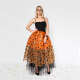 Оранжева фатинова спідниця з геловінським принтом розмір L-2XL