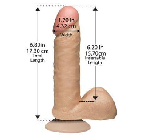 Фаллоимитатор Doc Johnson The Realistic Cock 6 inch White - PVC, Vack-U-Lock, диаметр 4,3см