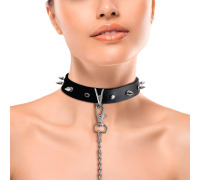 Нашийник з шипами та повідцем Art of Sex - Collar Spikes and Leash