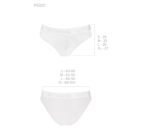 Трусики с широкой резинкой и кружевом Passion PS001 PANTIES white, size M