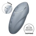 Вибростимулятор-пульсатор Satisfyer Tap & Climax 1 Bluegrey, эффект постукивания пальцем, 2 мотора