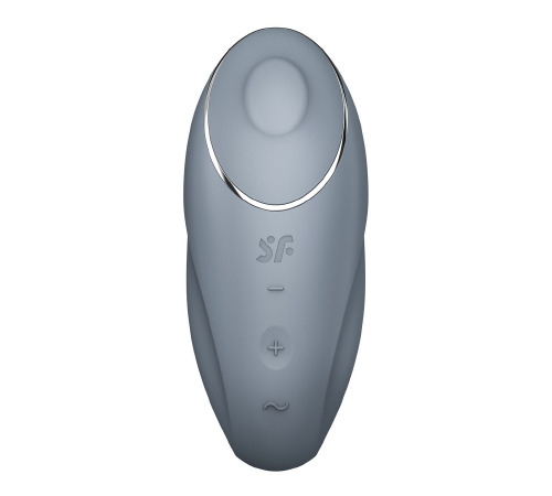 Вибростимулятор-пульсатор Satisfyer Tap & Climax 1 Bluegrey, эффект постукивания пальцем, 2 мотора