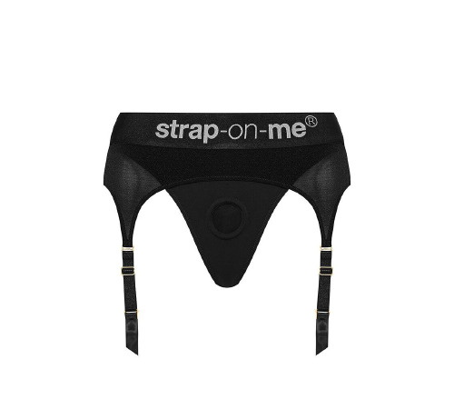 Труси для страпону з підв'язками для панчох Strap-On-Me REBEL HARNESS - S