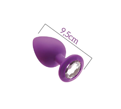 Анальна пробка з кристалом MAI Attraction Toys №49 Purple, довжина 9,5 см, діаметр 4 см