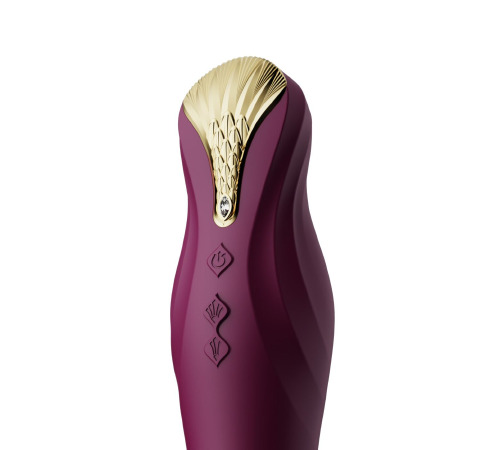 Смартвибратор-пульсатор Zalo — King Velvet Purple, кристалл Swarovski