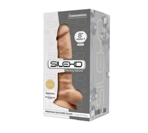 Фалоімітатор SilexD Vetus Flesh (MODEL 1 size 8in), двошаровий, силікон + Silexpan, діаметр 4,2см